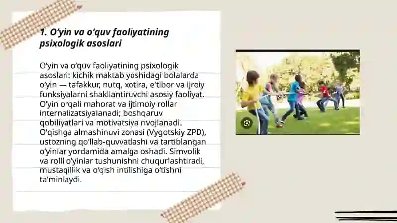 Oʻyin va oʻquv faoliyatining psixologik asoslari 3