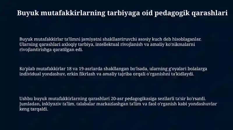 Buyuk mutafakkirlarning pedagogik qarashlari 3