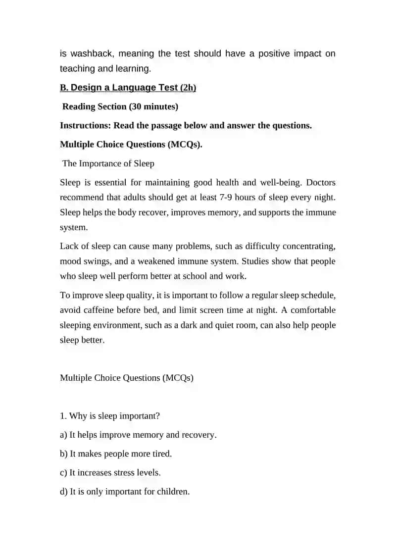 Principles of Language Assessment and Test Design 3