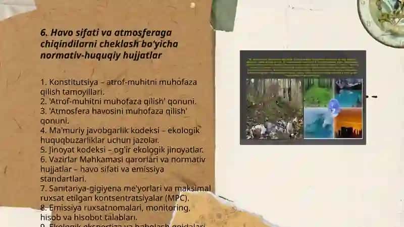 Oʻzbekiston Respublikasi tabiatini asrashga doir qonunlarni oʻrganish va tahlil qilish 3