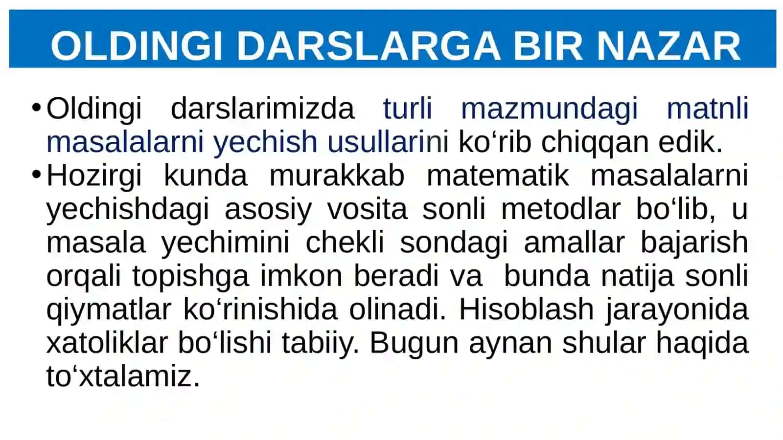 Miqdorning taqribiy qiymati, sonlarni yaxlitlash, absolut va nisbiy xatolik, sonning moduli va  standart shakli 3