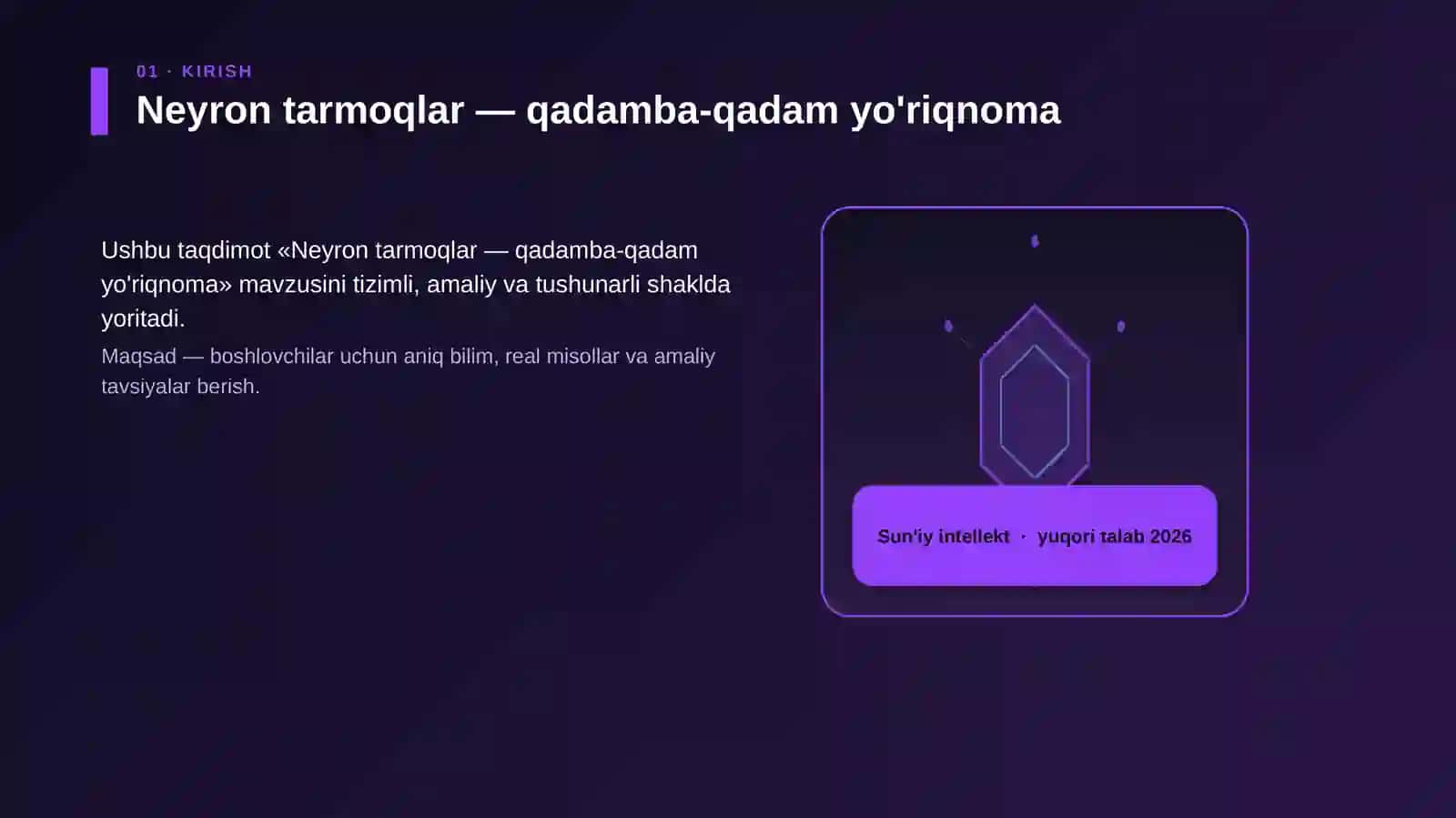 Neyron tarmoqlar — qadamba-qadam yo'riqnoma 3