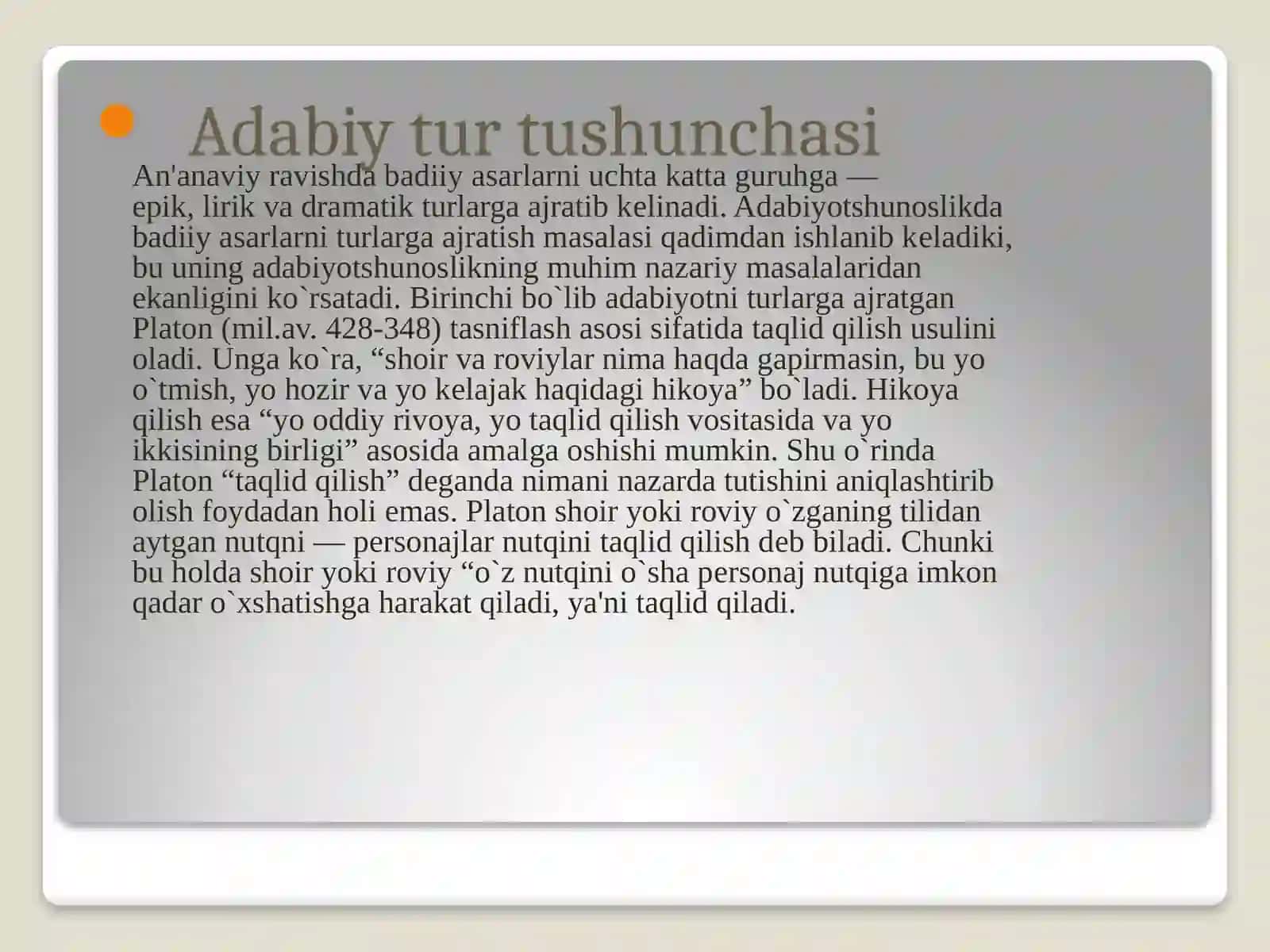 Adabiytur va janrlar 3