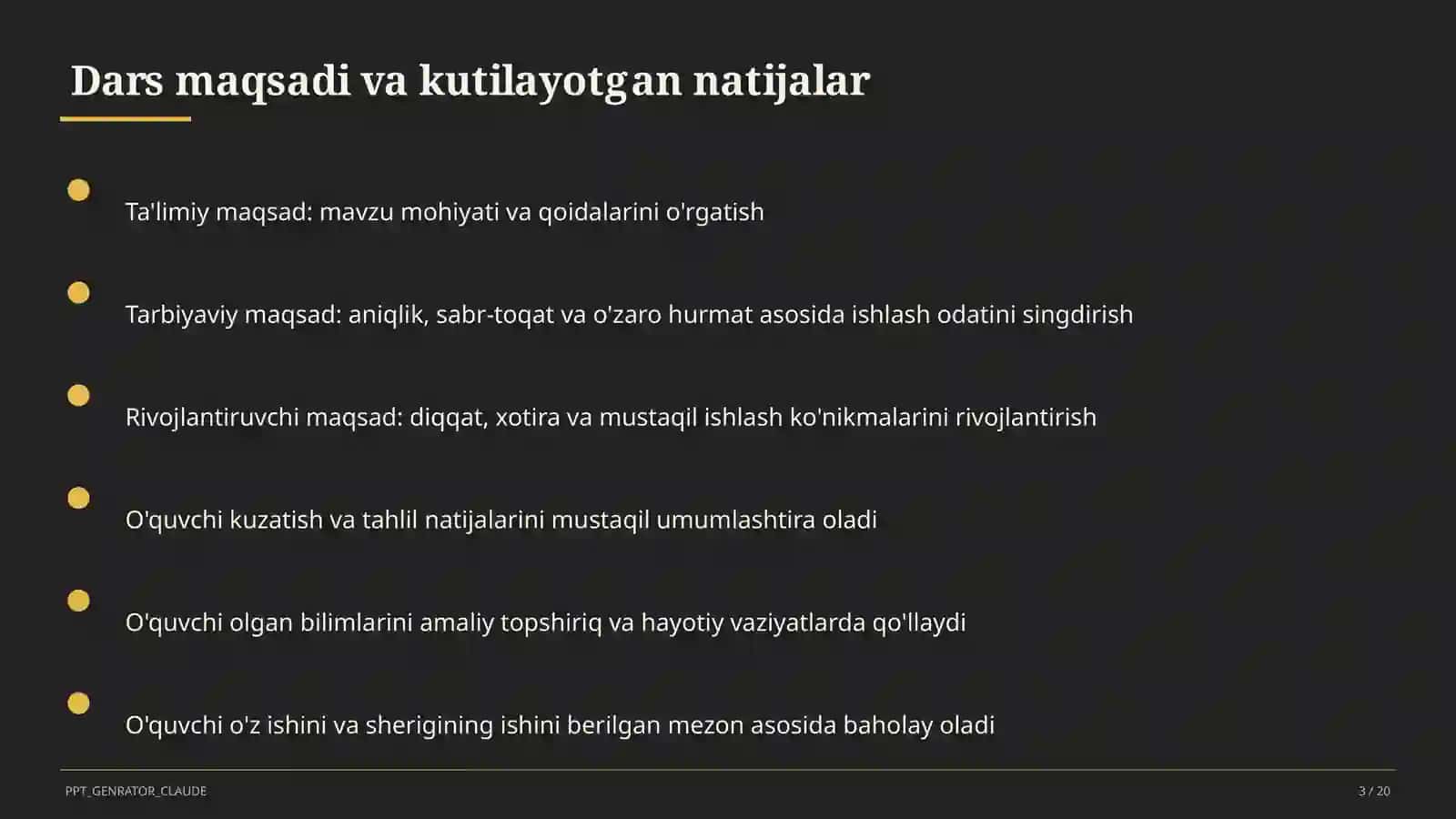 O'zbekiston Respublikasi Konstitutsiyasi: asosiy tamoyillar (9-sinf) 3