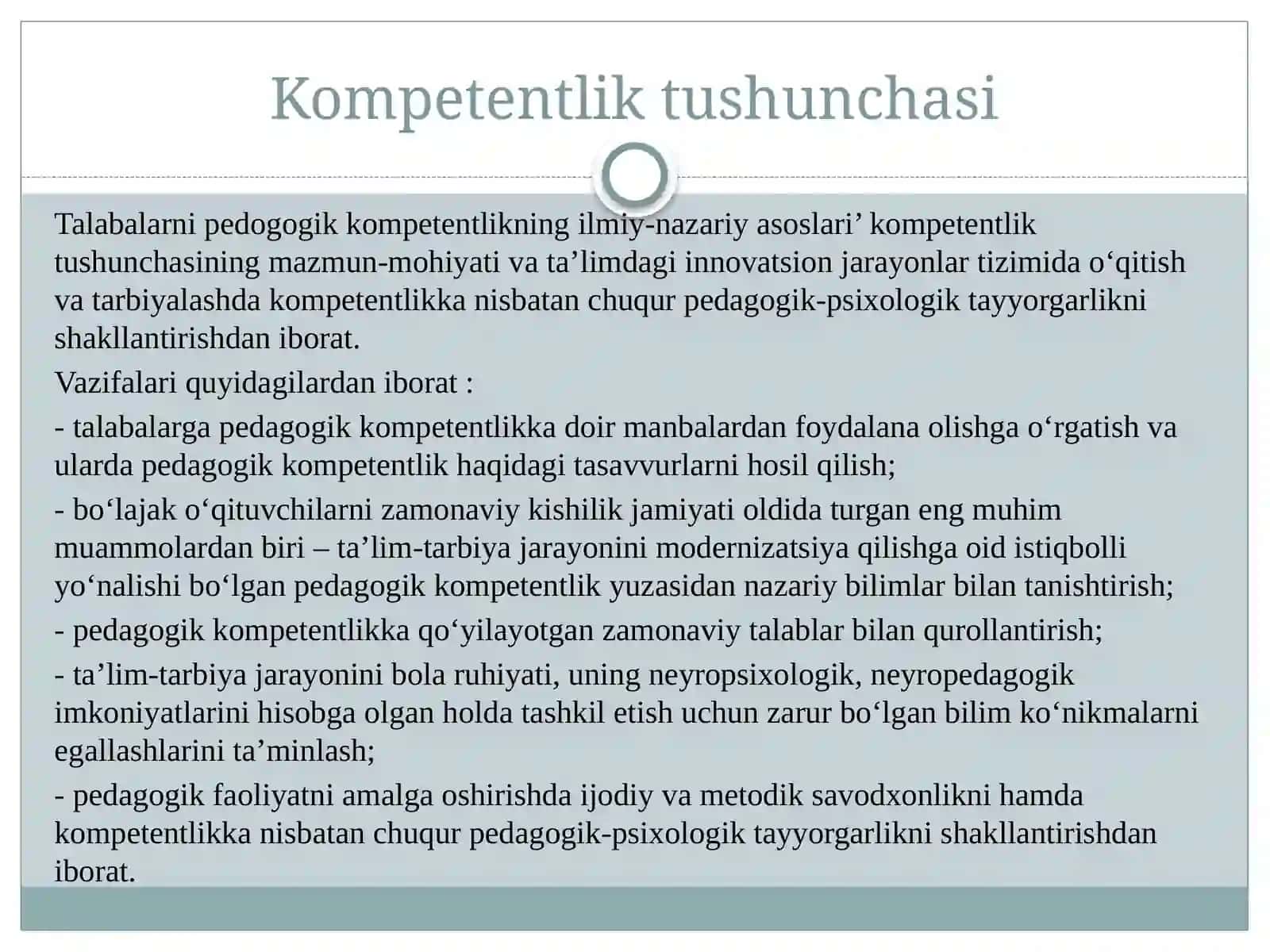 Pedagog kasbiy kompetentligining tuzilishi va mazmuni 3