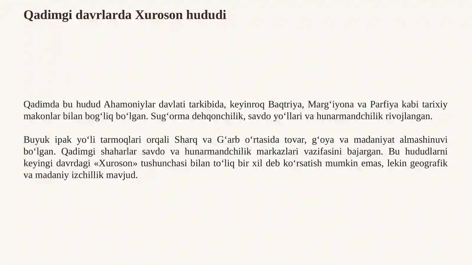 Xuroson: Tarixiy Geografiyasi, Siyosiy Tarixi va Madaniy Merosi 3