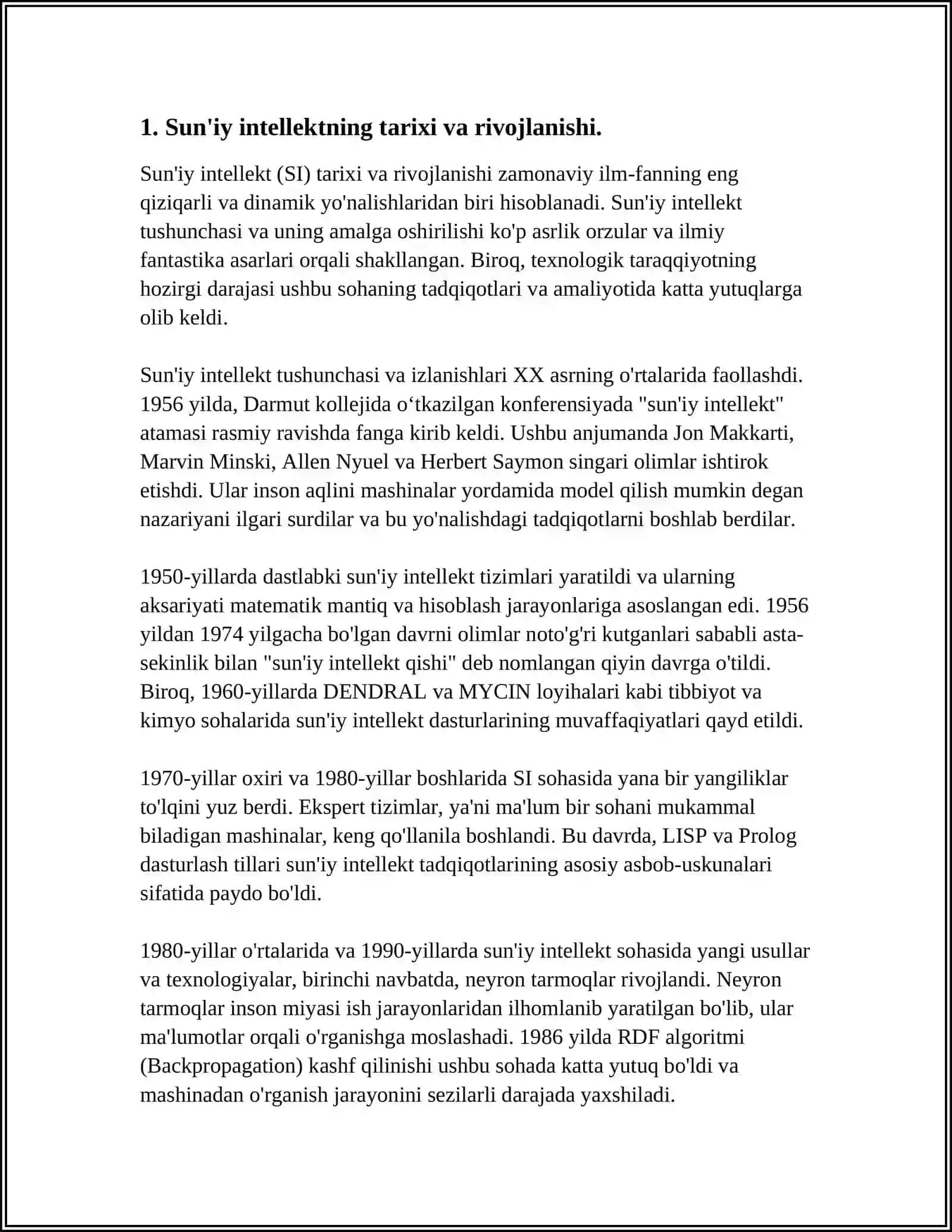 SUNʼIY INTELLEKTNI RIVOJLANISHI, IJOBIY VA SALBIY JIHATLARI 3