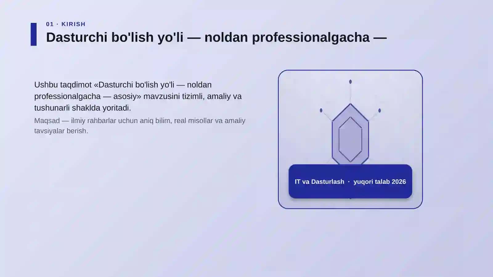 Dasturchi bo'lish yo'li — noldan professionalgacha — asosiy 3