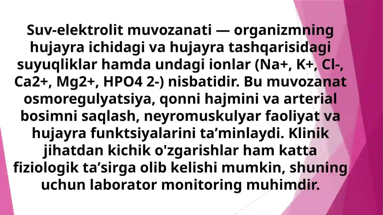 Suv va elektrolitlar almashinuvi 3