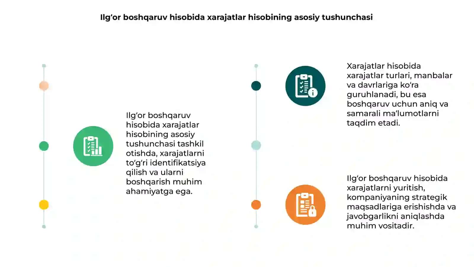 Ilgʻor boshqaruv hisobida xarajatlar hisobini yuritish va uning asosiy xususiyatlari 3