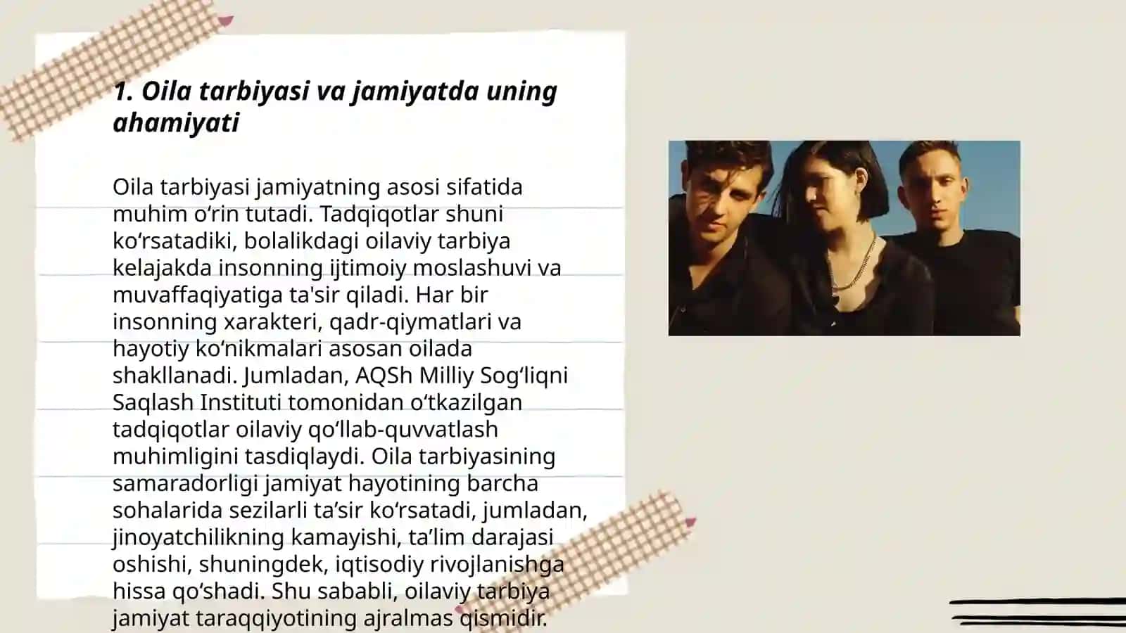 Oilaning jamiyatdagi o'rni 3