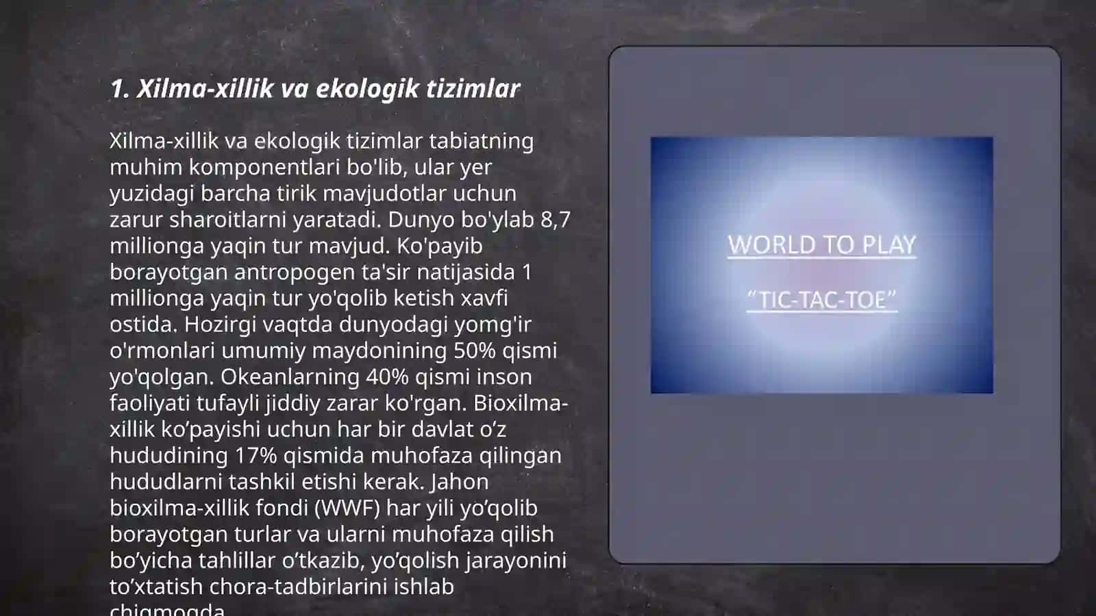 Biologik xilma xillikni asrash muammolari 3