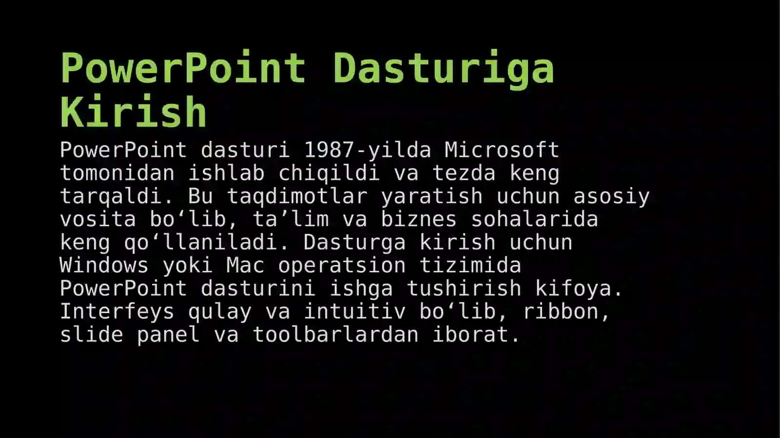 PowerPoint dasturi va uning imkoniyatlari 3