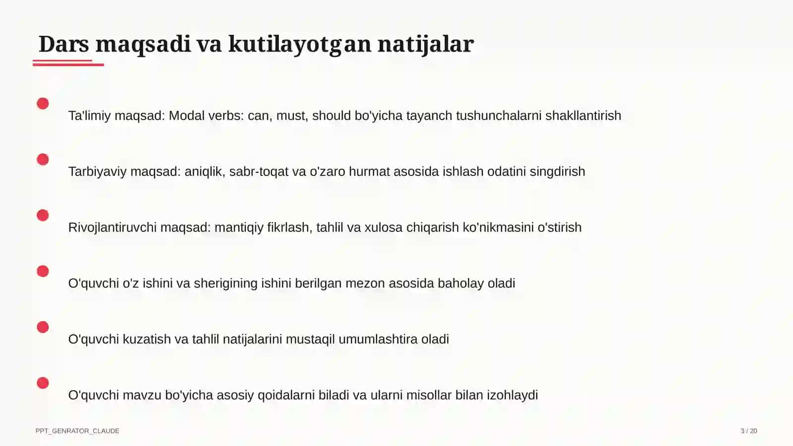 Modal verbs: can, must, should (7-sinf) 3