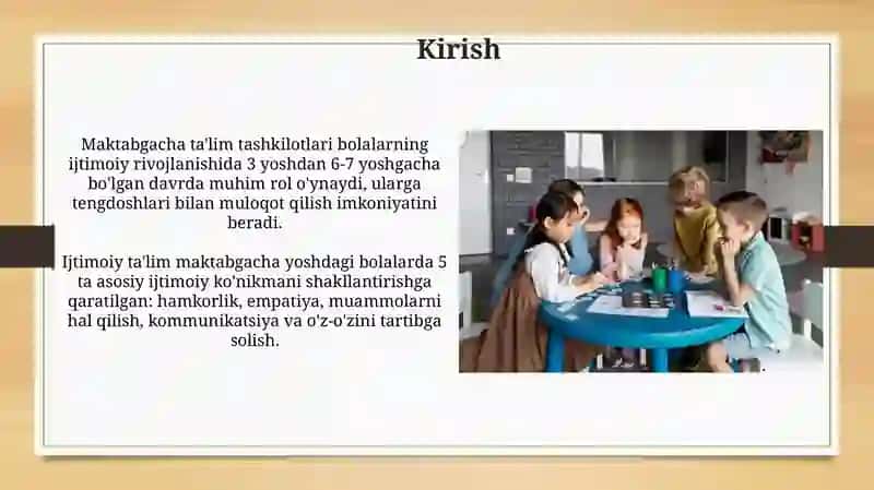 Maktabgacha ta'lim tashkiloti - maktabgacha yoshdagi bolalar ijtimoiy tarbiya maskani 3