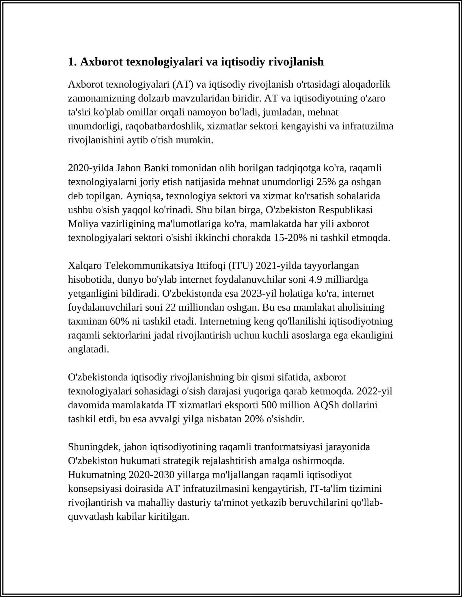 AXBOROT JAMIYATIGA OʻTISH MEZONLARI (IQTISODIY. TEXNOLOGIK. IJTIMOIY. SIYOSIY. MADANIY) 3