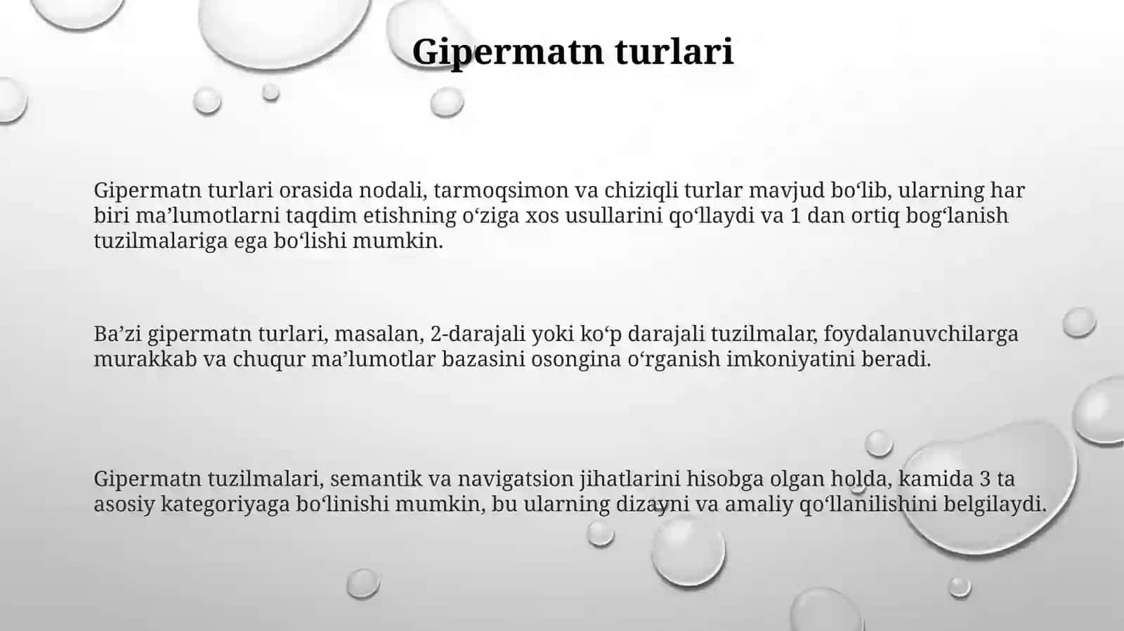 Gipermatn, gipermurojat va gipermedia tushunchalarini tavsiflash 3