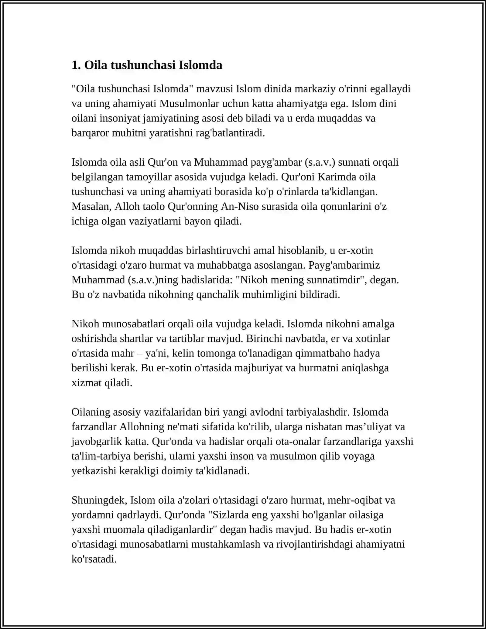 SHAYX MUHAMMAD SODIQ MUHAMMAD YUSUFNING “BAXTIYOR OILA” ASARIDA ISLOM QADRIYATLARINING TALQINI 3