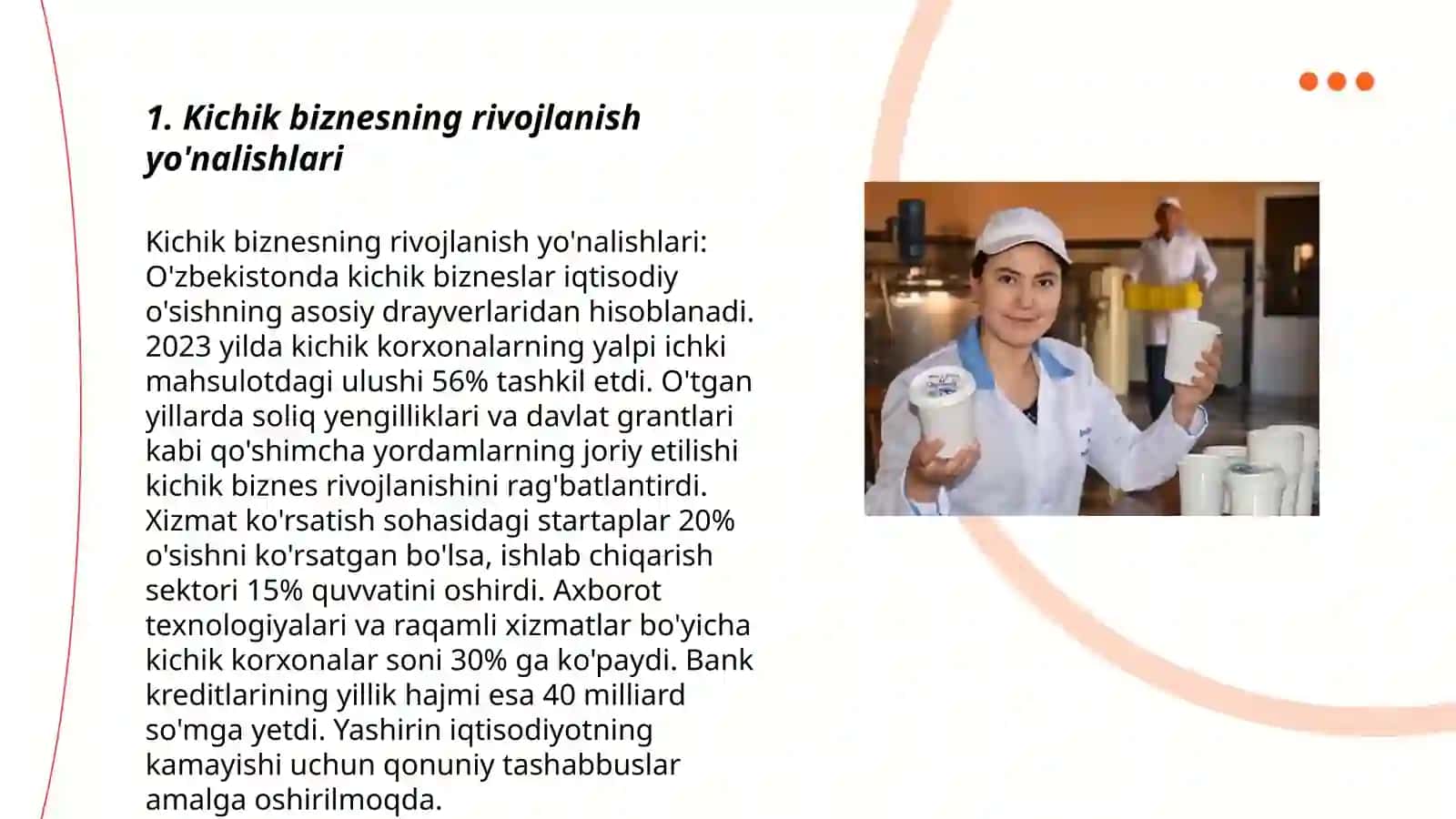 Kichik biznes va tadbirkorlik faoliyatining turlari va shakllari 3