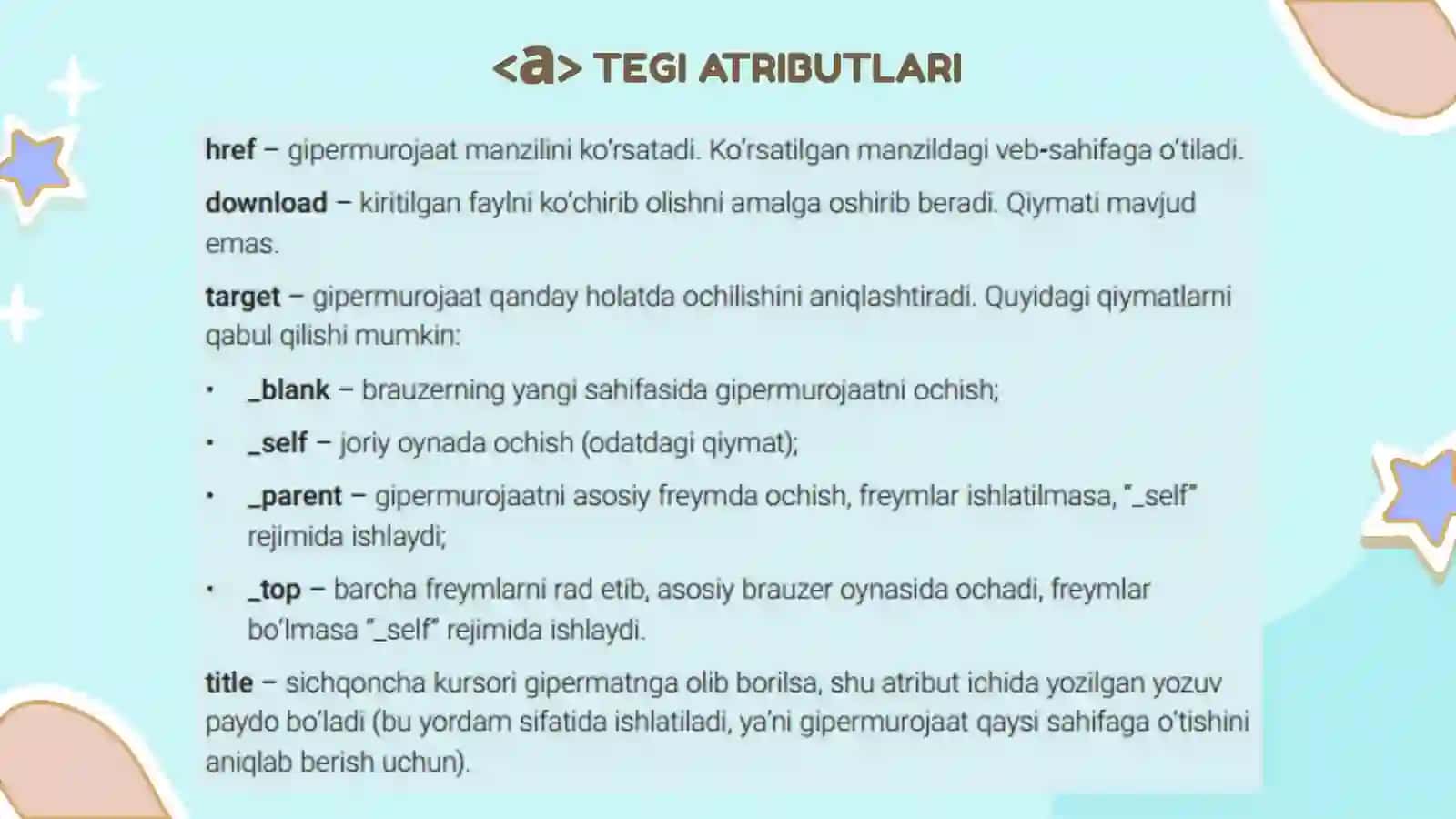 VEB-SAHIFAGA GIPERMUROJAAT VA IFRAME JOYLASHTIRISH 3