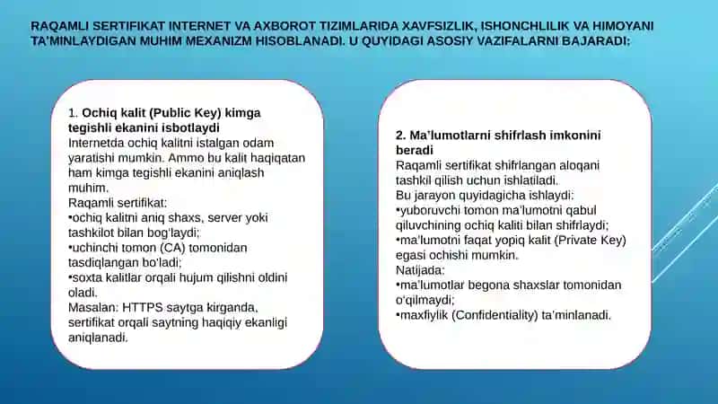 Raqamli sertifikatlar va PKI 3