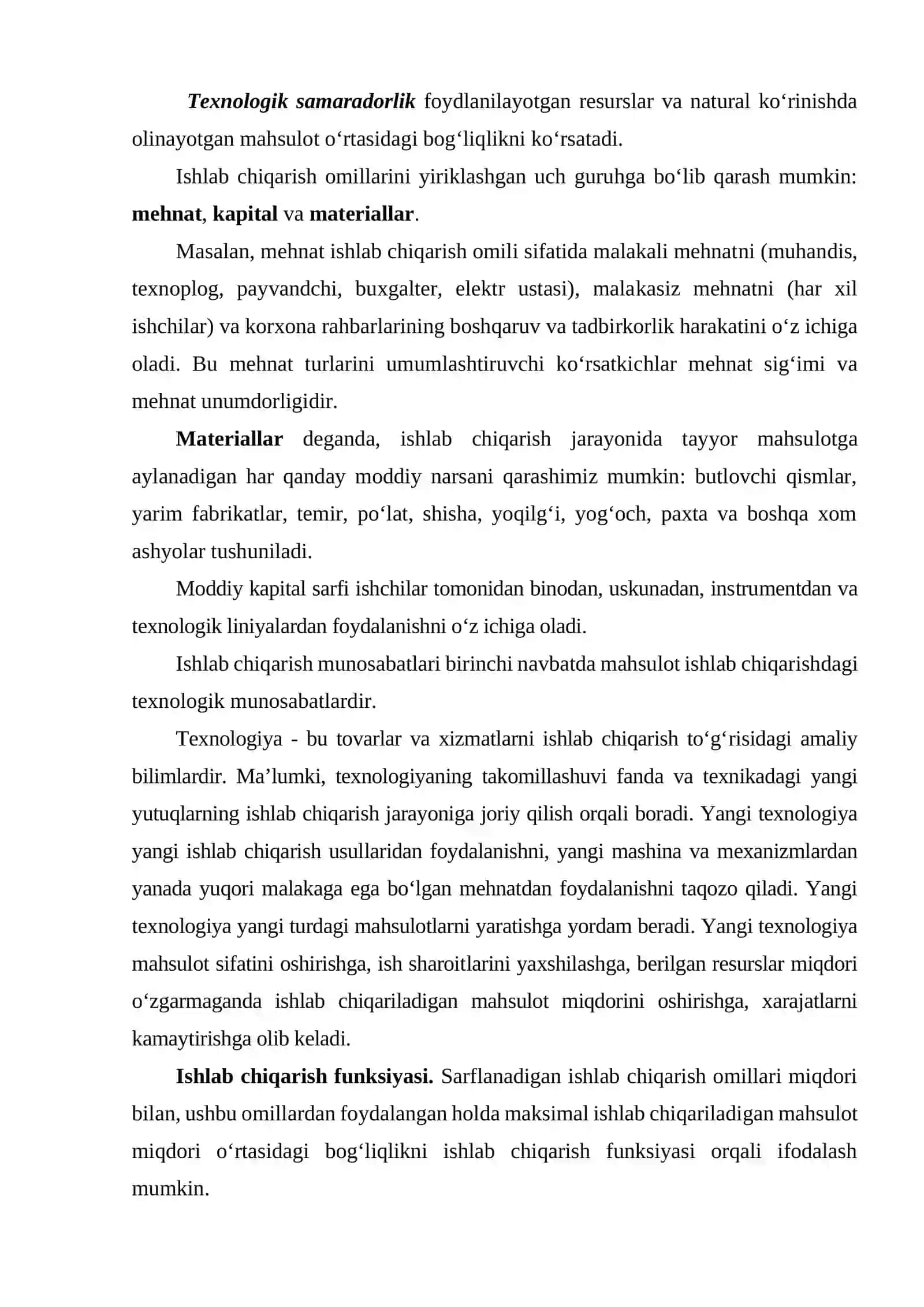 Ishlab chiqarish va ishlab chiqarish funksiyasi 3