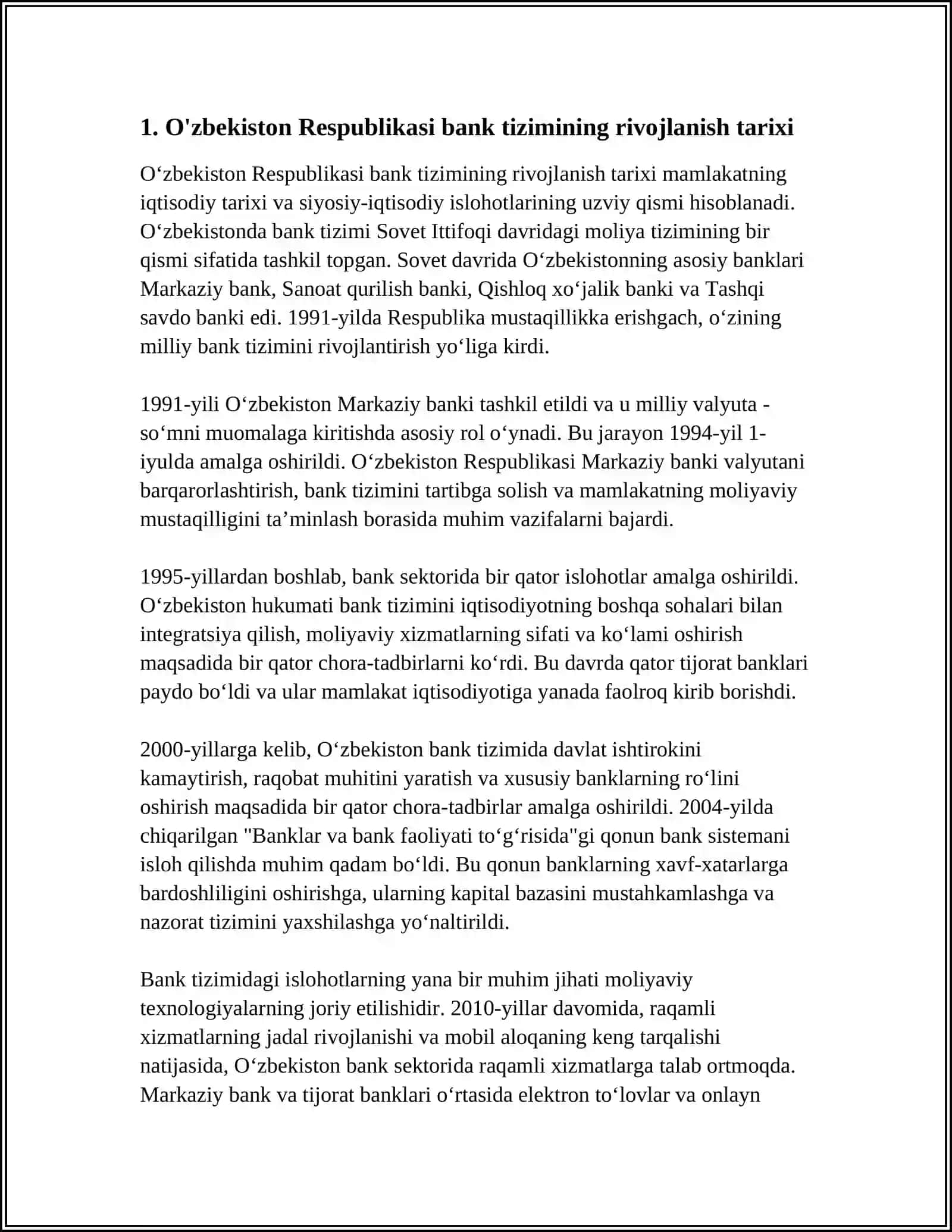 OZBEKISTON RESPUBLIKASI BANK TIZIMI VA UNING TARKIBI 3