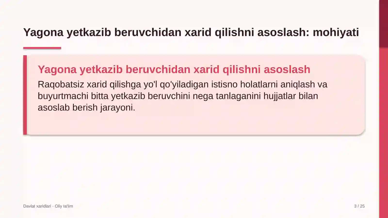 qahvaxonalarda yagona yetkazib beruvchidan xarid qilishni asoslash 9436 3