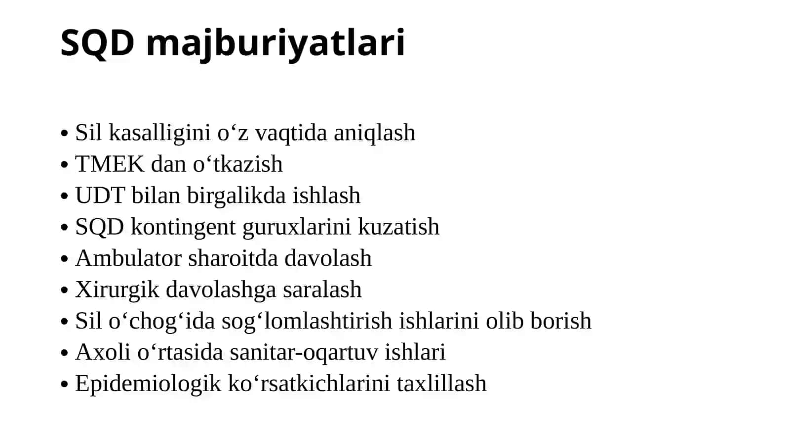 Silga qarshi dispanser tuzilishi va vazifalari 3