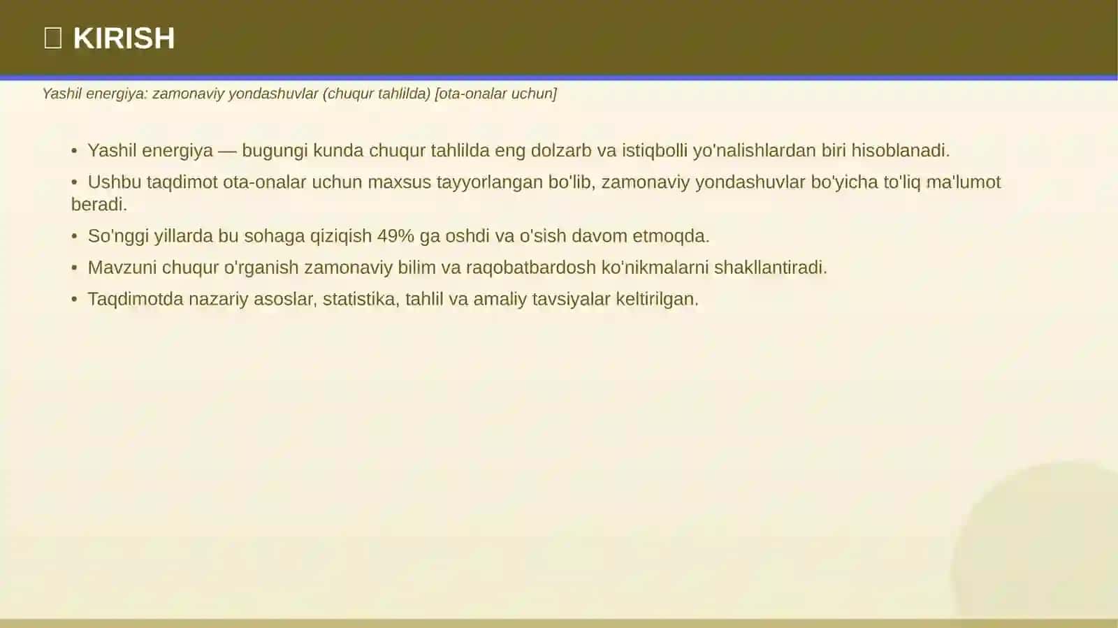 YASHIL ENERGIYA 3