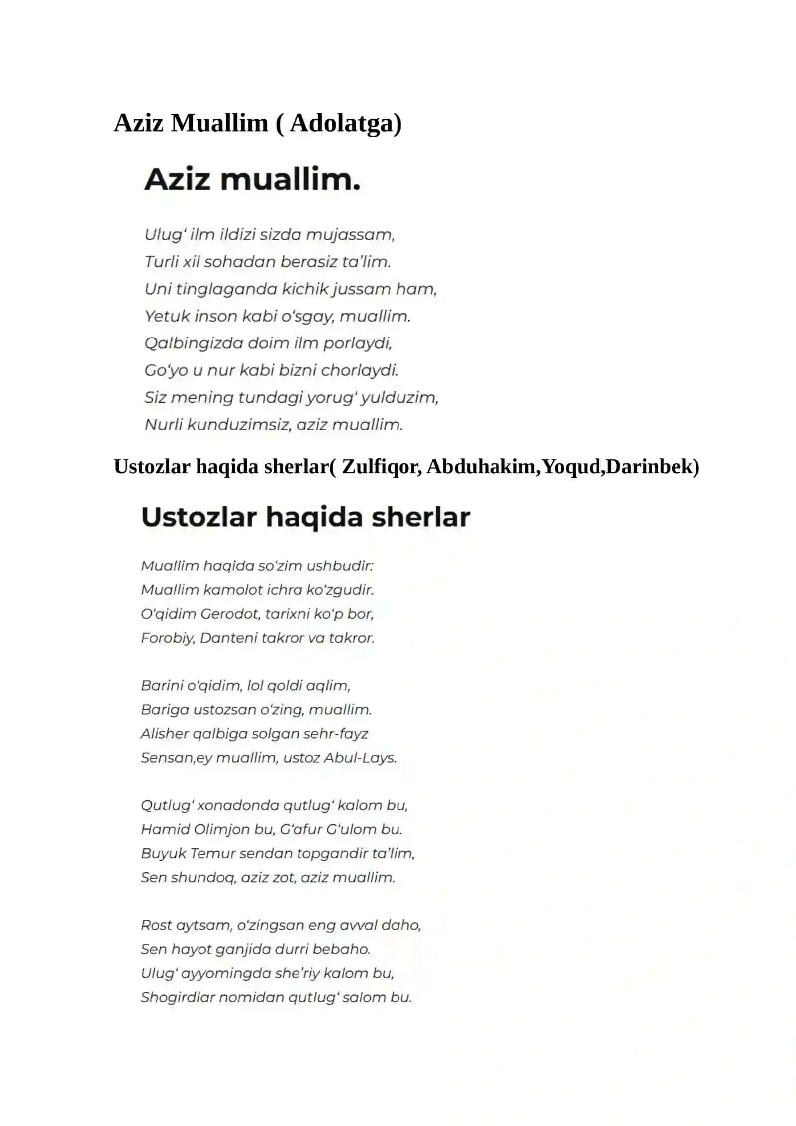Ustoz haqida she'rlar 3