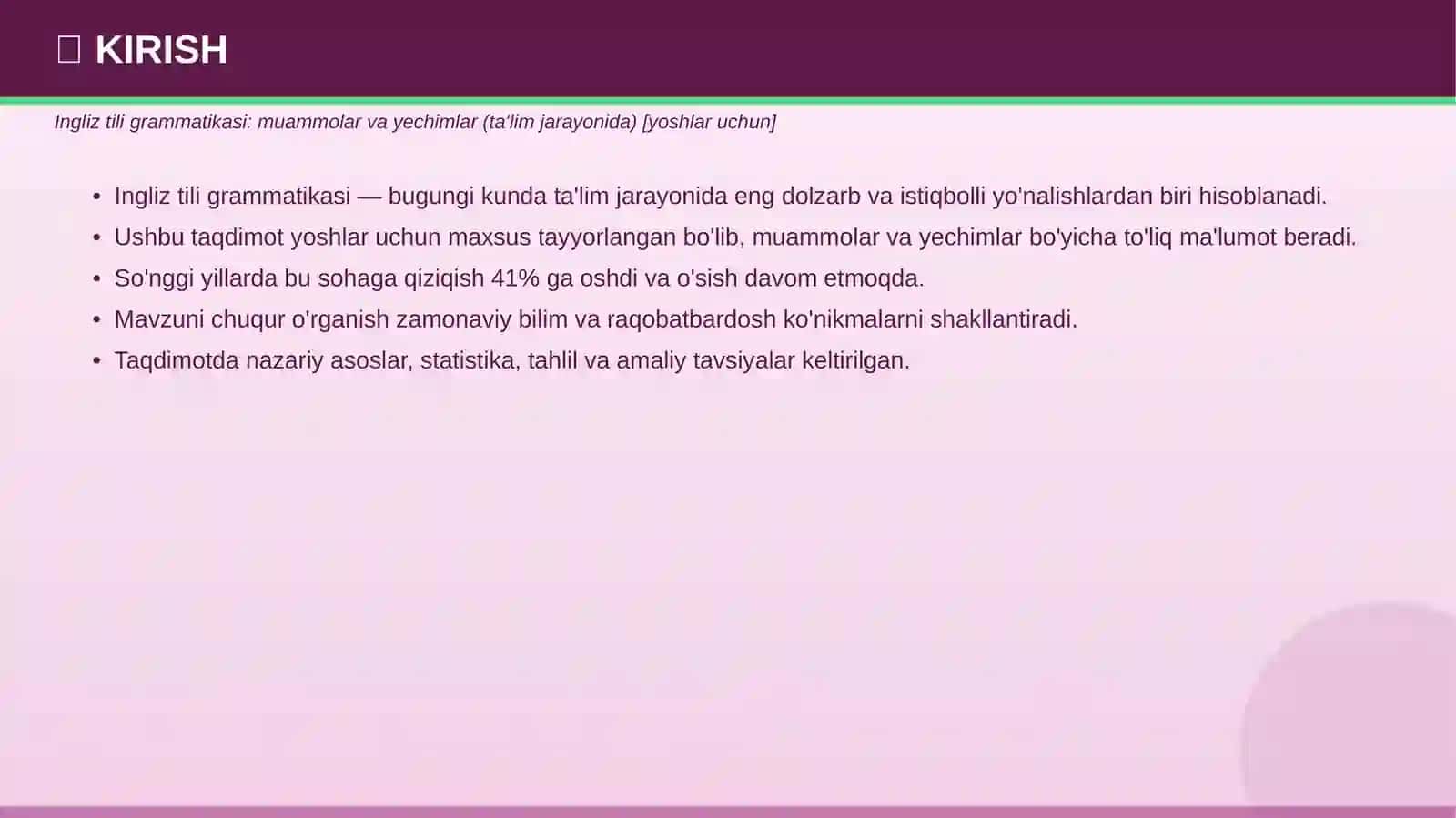 INGLIZ TILI GRAMMATIKASI Muammolar va yechimlar 3