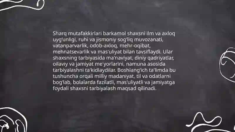 14.Sharq mutafakkirlari barkamol shaxs tarbiyasi haqida. Boshlang‘ich ta’limda milliy tarbiya asoslari 3