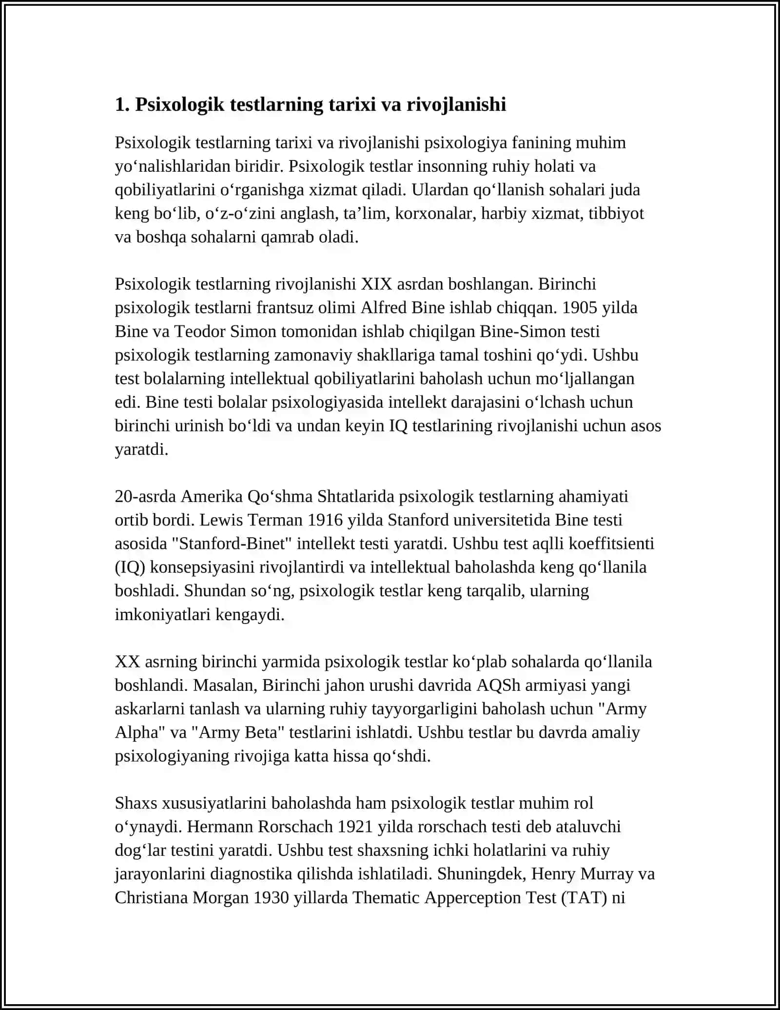 PSIXOLOGIK TESTLAR VA ULARNING IMKONIYATLARI 3