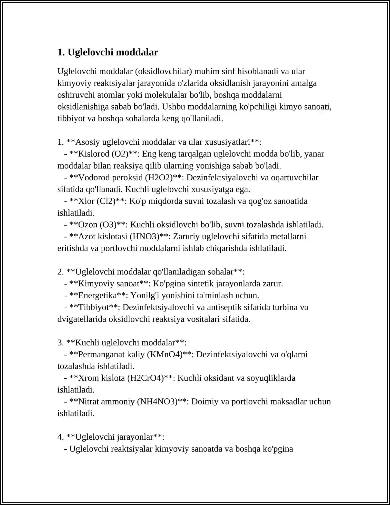 MUSTAQIL ISH Mavzu: UGLERODLI, LEGIRLANGAN PÕLATLAR 3