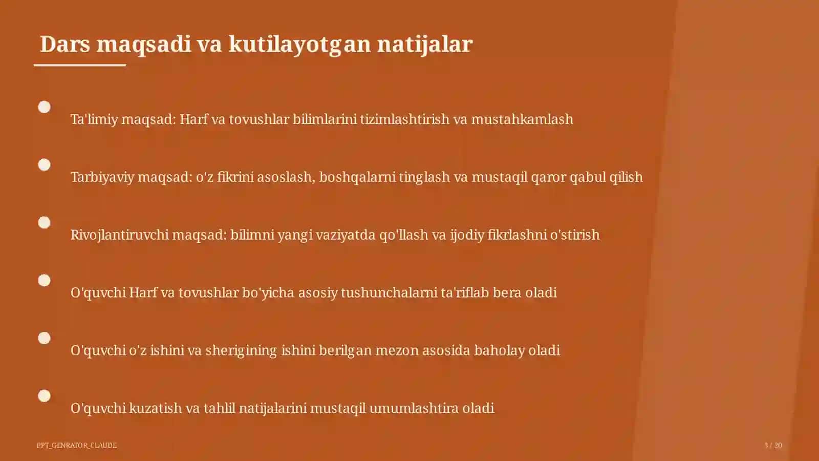 Boshlang'ich sinf: Ona tili va o'qish (1–4) — o'qituvchilar uchun 3
