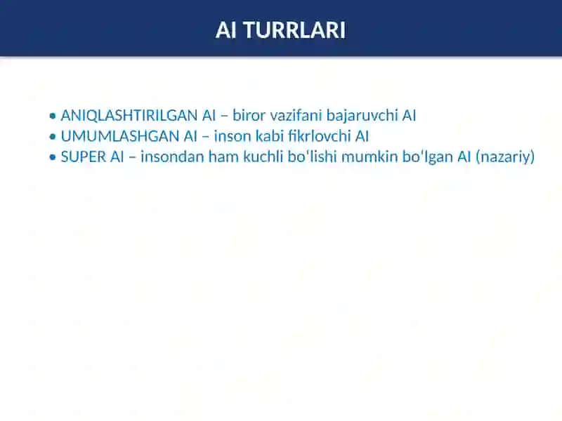 SUN’IY INTELLEKT (AI) 3