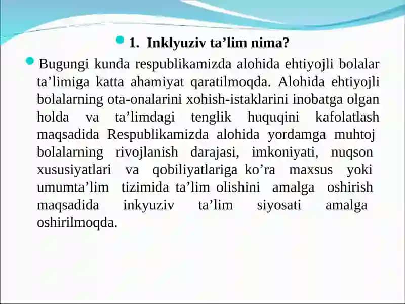 Modul. Inklyuziv ta’limni joriy etish masalalari 3