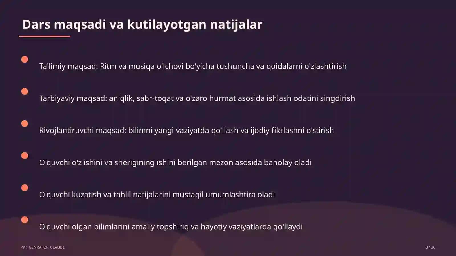 Ritm va musiqa o'lchovi (3-sinf) 3