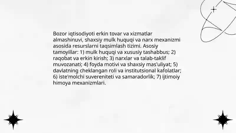 Bozor iqtisodiyotining mazmumi va unga o'tish yo'li 3