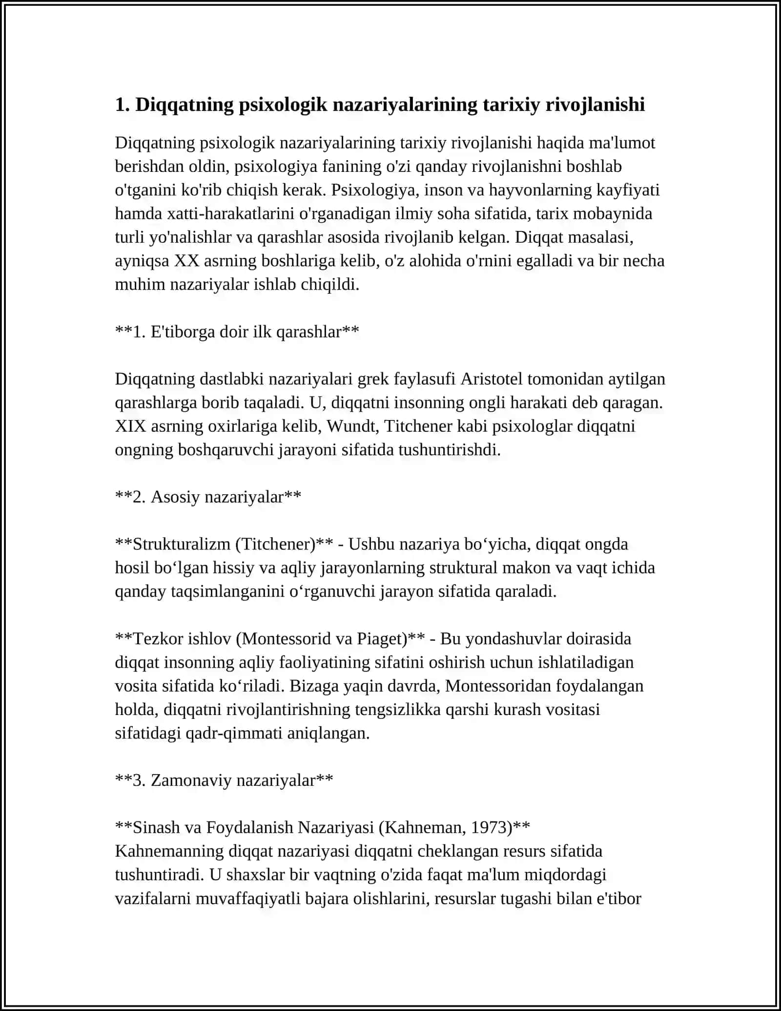 DIQQATNING PSIXOLOGIK NAZARIYALARI 3