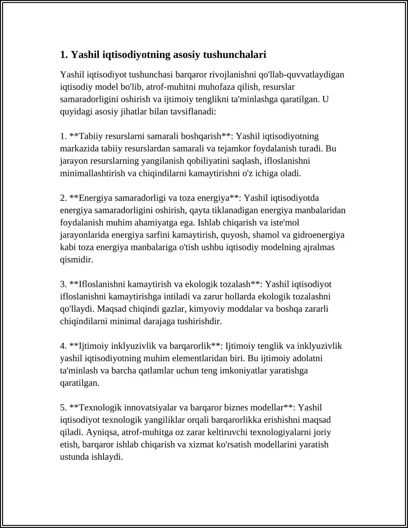 YASHIL IQTISODIYOT KONSEPSIYASI MOHIYATI VA RIVOJLANISH BOSQICHLARI 3