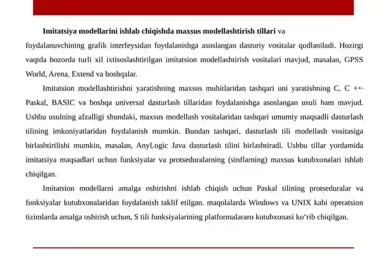 Imitatsion modellashtirish uchun JAVA tili 3