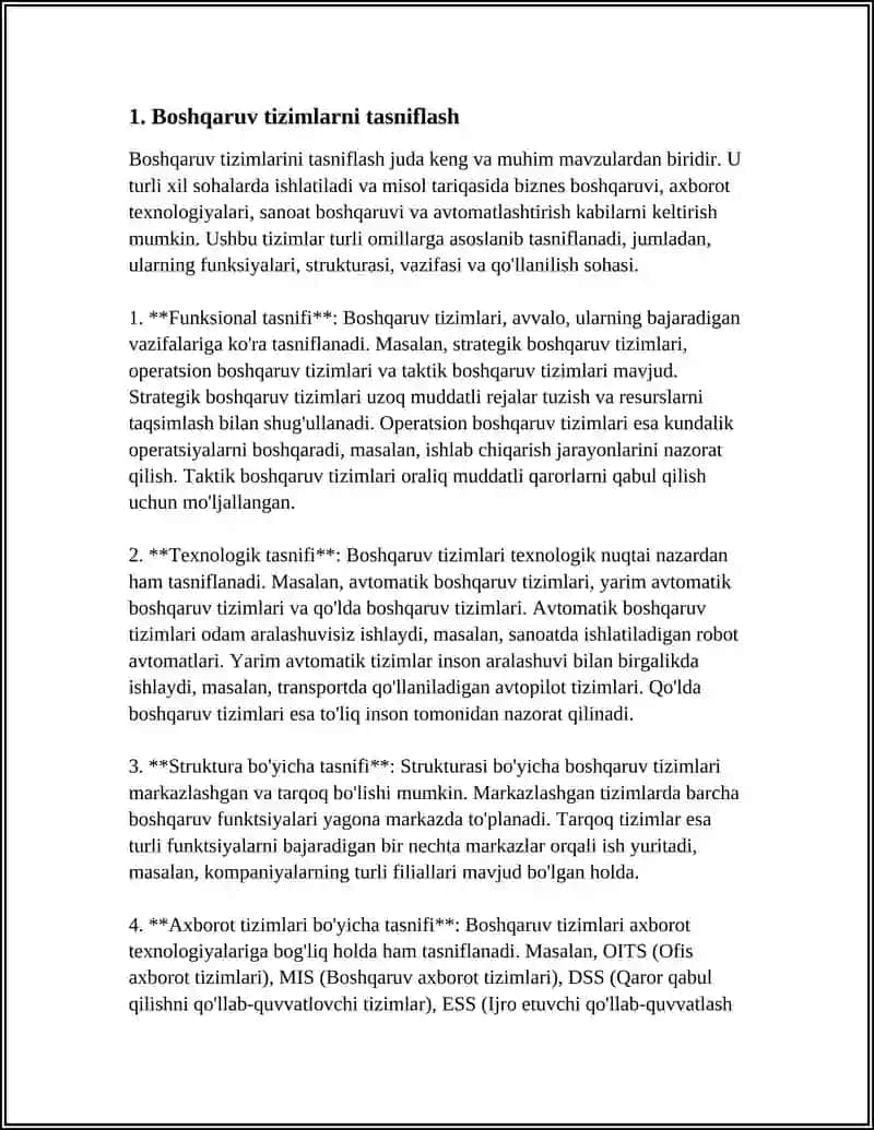 BILIMLARGA ASOSLANGAN TIZIMLARNI TASNIFLASH 3