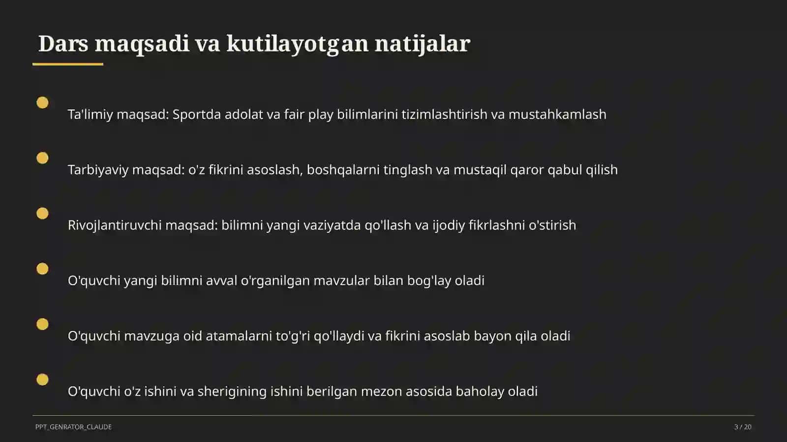 Sportda adolat va fair play (10-sinf) 3