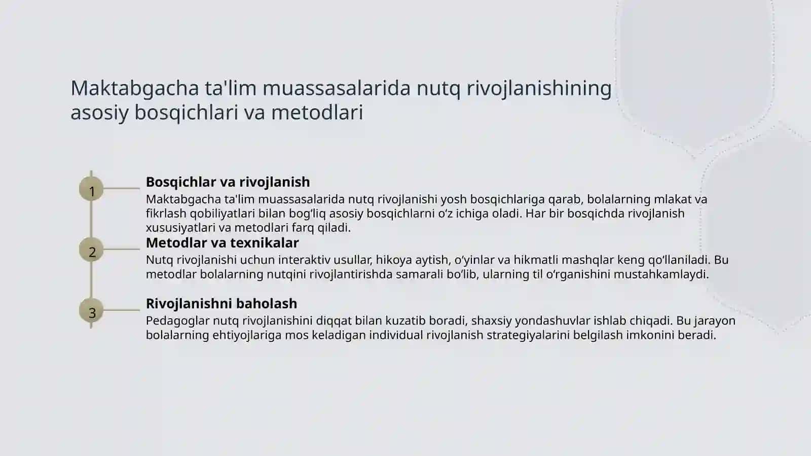 Maktabgacha ta'lim tashkilotlari va oiladan nutq o'stirish bo'yicha 3