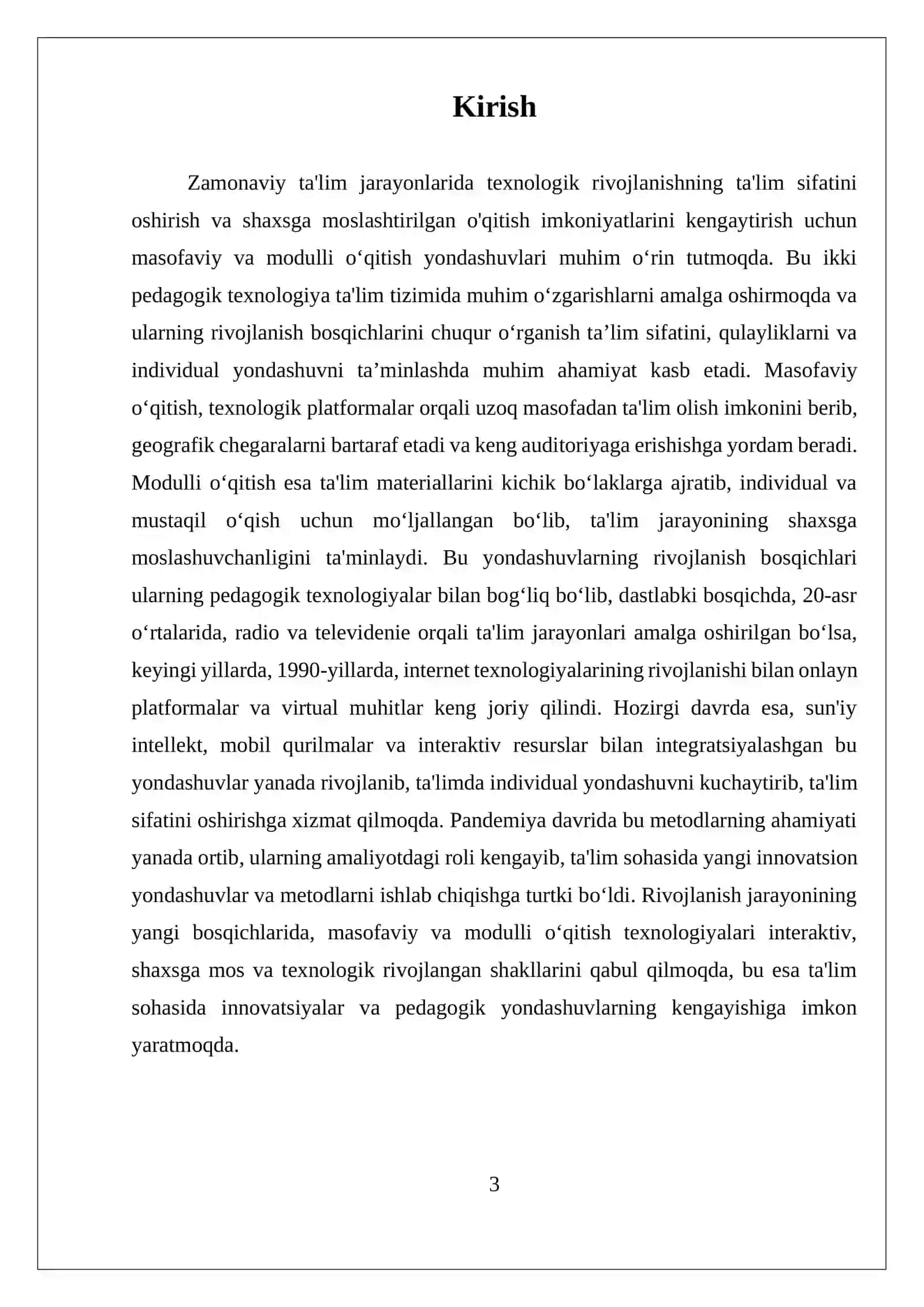 Masofaviy va Modulli Oʻqitish 3