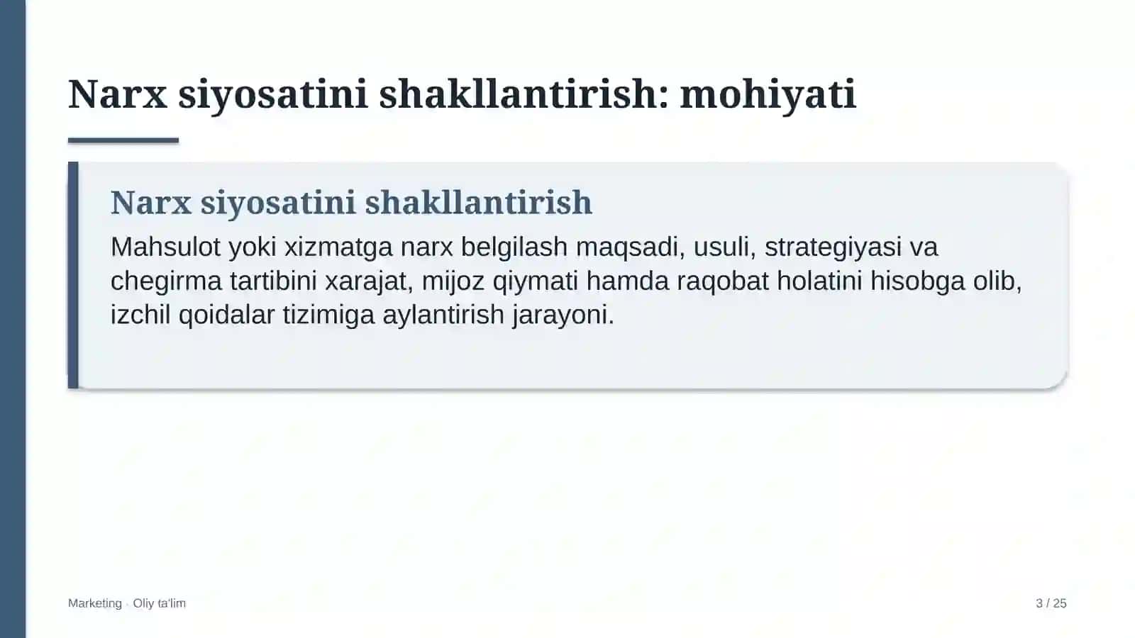 Ma'lumotlar tahlili sohasida narx siyosatini shakllantirish 3