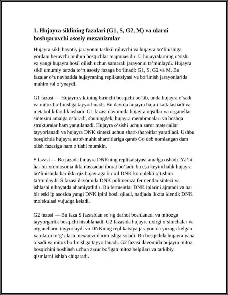 HUJAYRA SIKLI VA HUJAYRA REPLIKATSIYASI BOSHQARUVI MEXANIZMLARI 3