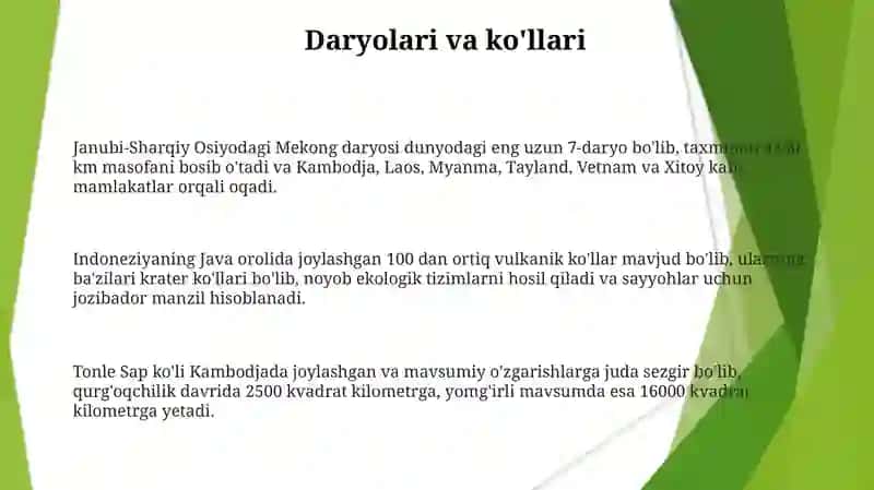 Janubiy Sharqiy Osiyo geografiyasi 3